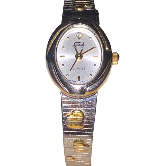 Vintage Fabergè Heart Gold Silver Tone Watch *needs battery* - Picture 3 of 7
